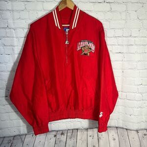Vintage Starter Jacket Maryland Terrapins Terps Quarter Zip Pullover Made in USA